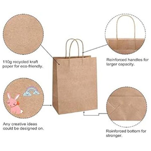 100 bolsas de papel de estraza de 7.9 x 4.25 x 10.6