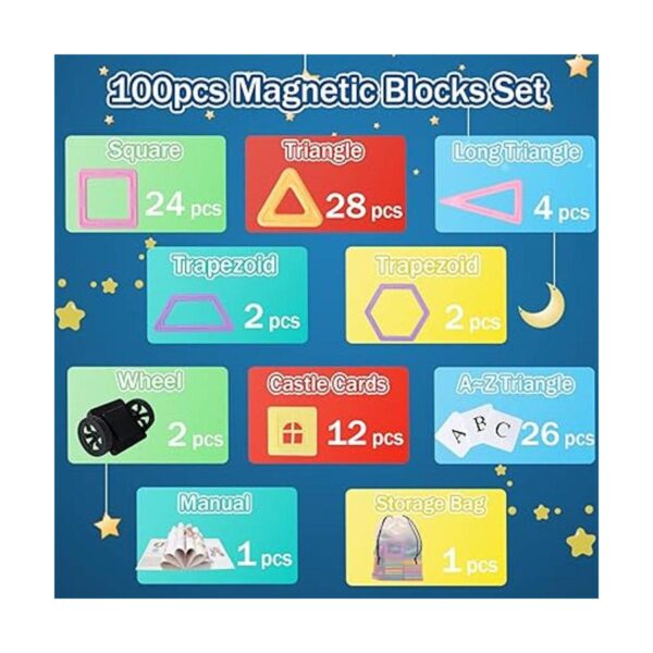 100 bloques magnéticos juguetes magnéticos para niños de