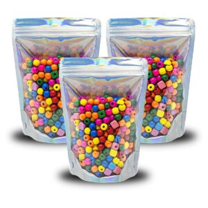 100 bolsas holográficas de Mylar resellables 5 x 7