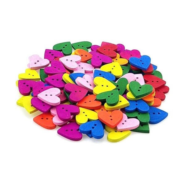 100 botones coloridos de madera con 2 agujeros botones