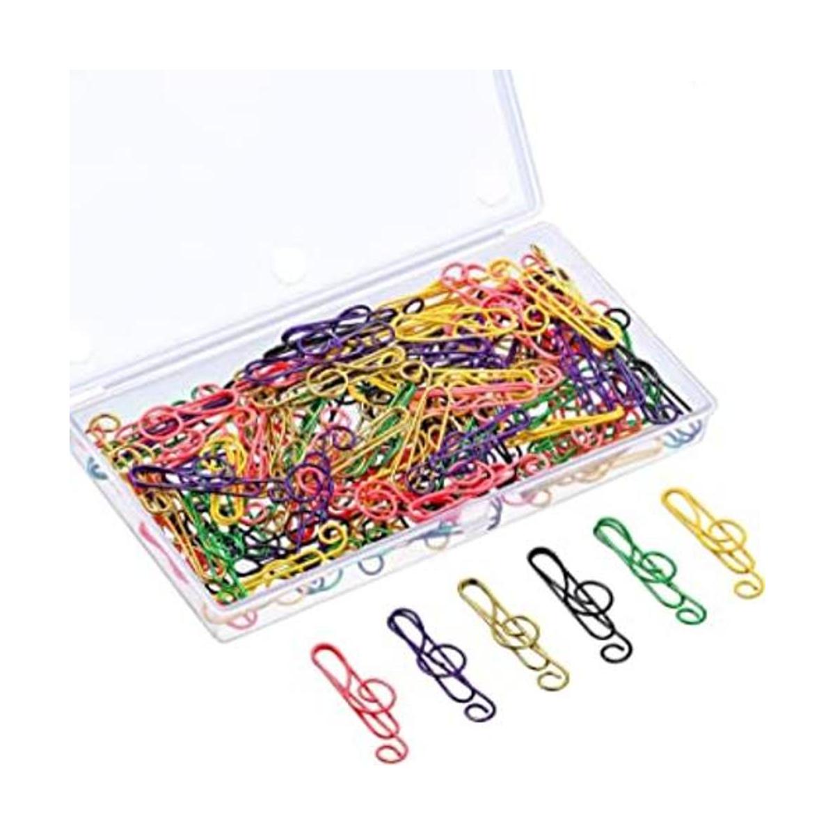 100 clips de papel de música de 6 colores clips de papel