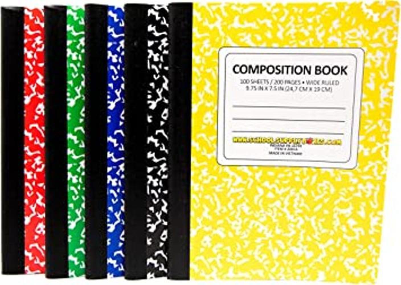 100 cuadernos de composición de hojas Cajas de