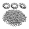 100 cuentas espaciadoras de plata antigua de 0.315 in