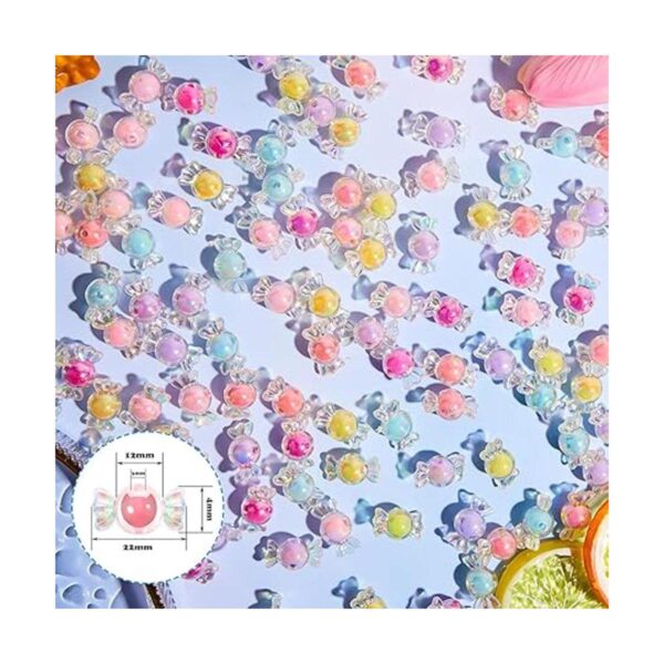 100 cuentas de acrílico de caramelo con cuentas de colores