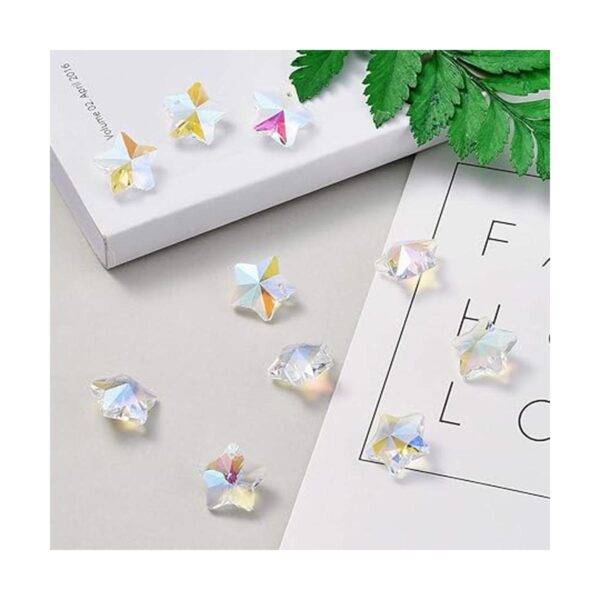 100 dijes de estrella facetada de cristal de color AB de