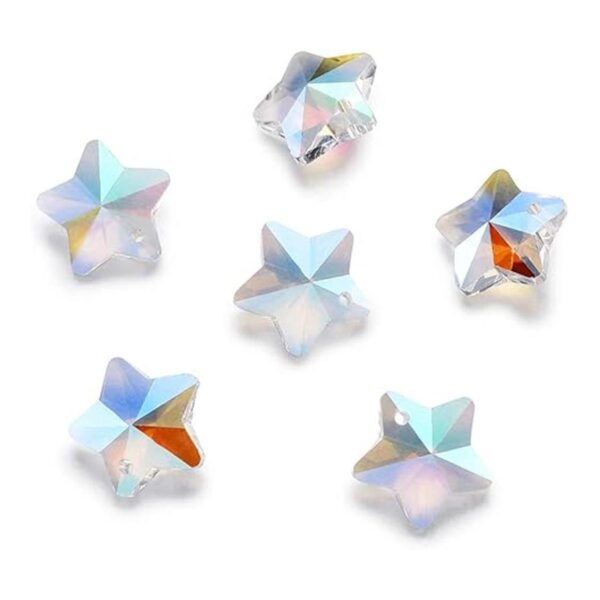 100 dijes de estrella facetada de cristal de color AB de