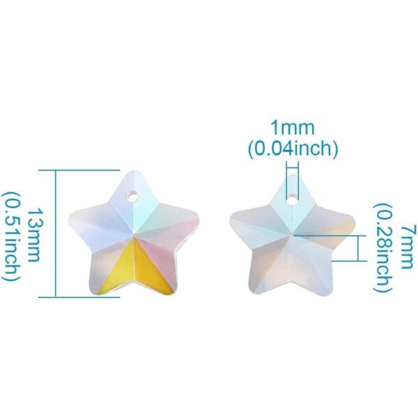100 dijes de estrella facetada de cristal de color AB de