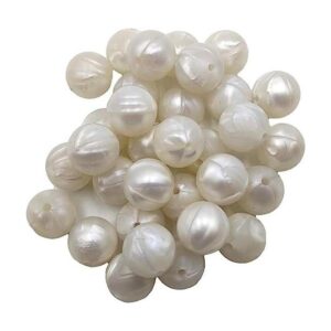 100 cuentas redondas de silicona de color blanco perla