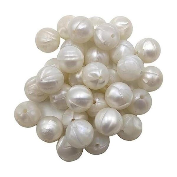 100 cuentas redondas de silicona de color blanco perla
