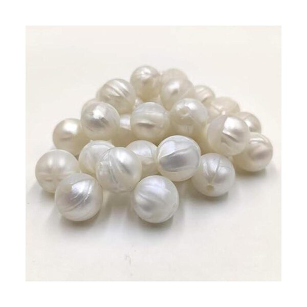 100 cuentas redondas de silicona de color blanco perla