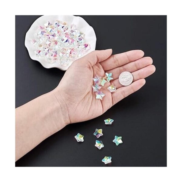 100 dijes de estrella facetada de cristal de color AB de