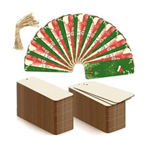 100 etiquetas de regalo de madera en blanco de 6 x 2