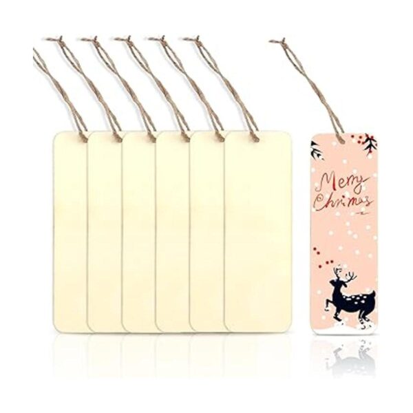 100 etiquetas de regalo de madera en blanco de 6 x 2