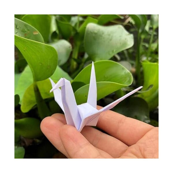 100 grúas de origami blancas prefabricadas de 5.5 in para_3