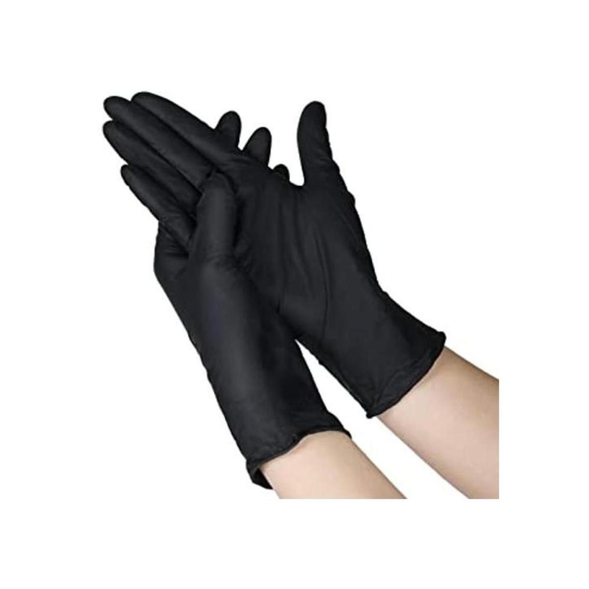 100 guantes desechables extragrandes color negro