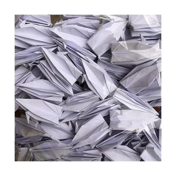100 grúas de origami blancas prefabricadas de 5.5 in para_5