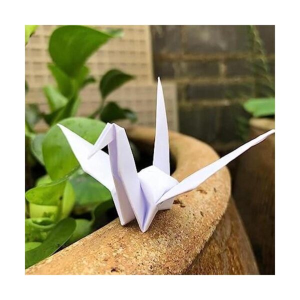 100 grúas de origami blancas prefabricadas de 5.5 in para_1