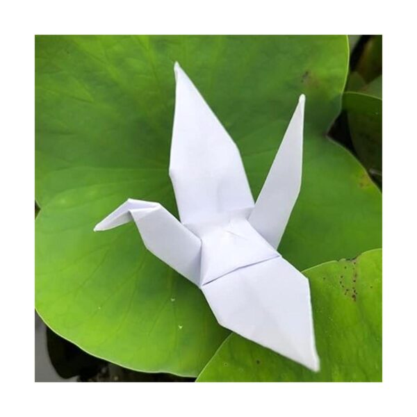 100 grúas de origami blancas prefabricadas de 5.5 in para_4
