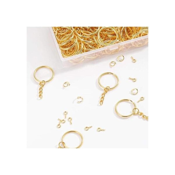 100 llaveros de oro de 1 pulgada0.984 in con 100 anillos