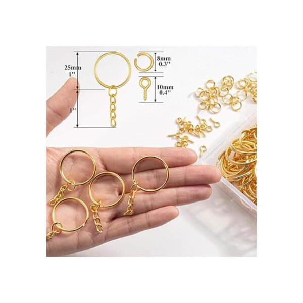 100 llaveros de oro de 1 pulgada0.984 in con 100 anillos