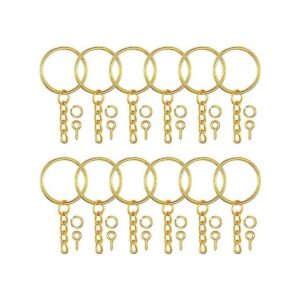 100 llaveros de oro de 1 pulgada0.984 in con 100 anillos