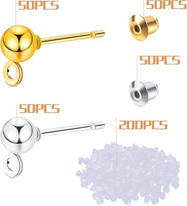 100 pendientes hipoalergénicos con forma de bola