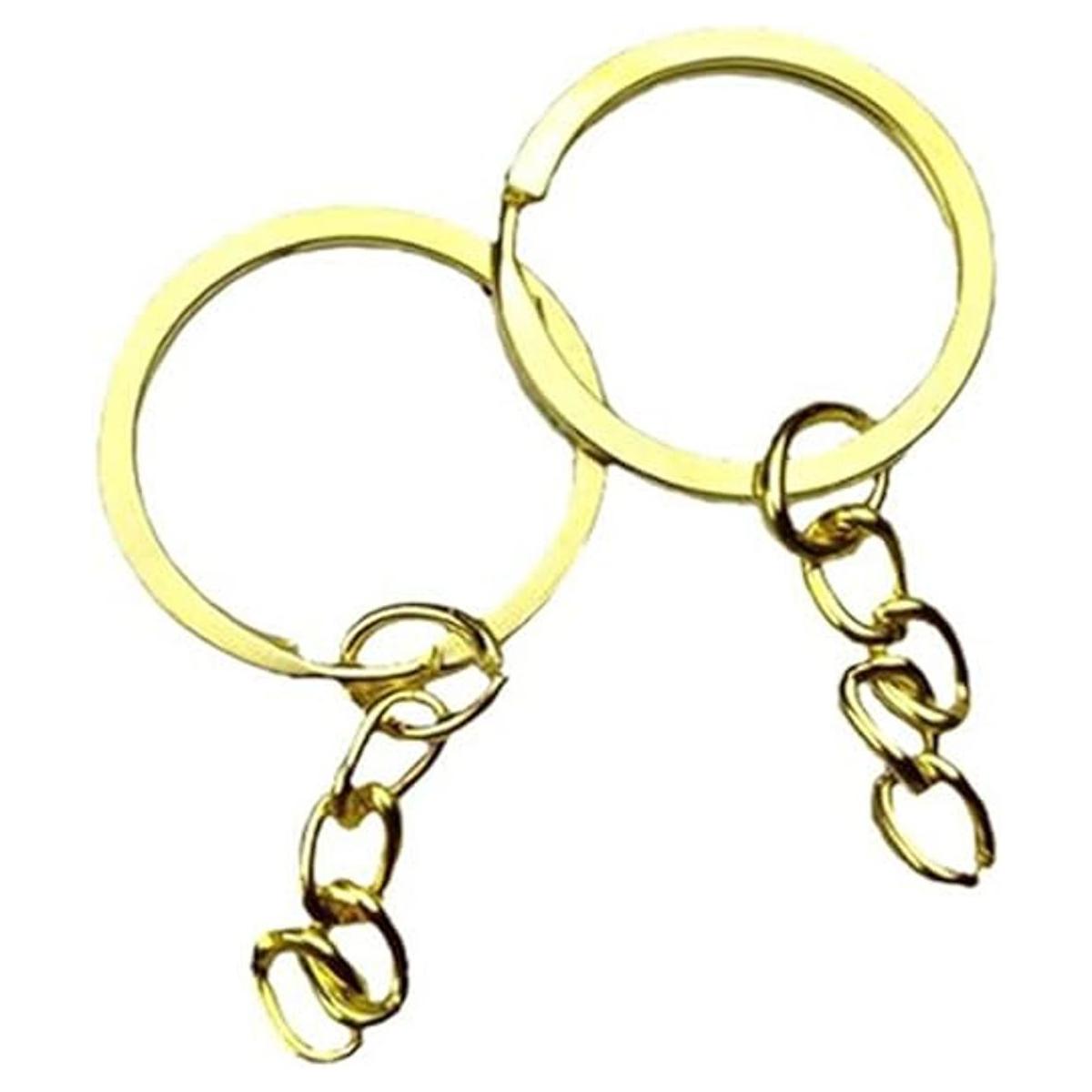 100 pcs Jewelry Making Key Ring con cadenas 25 mm metal