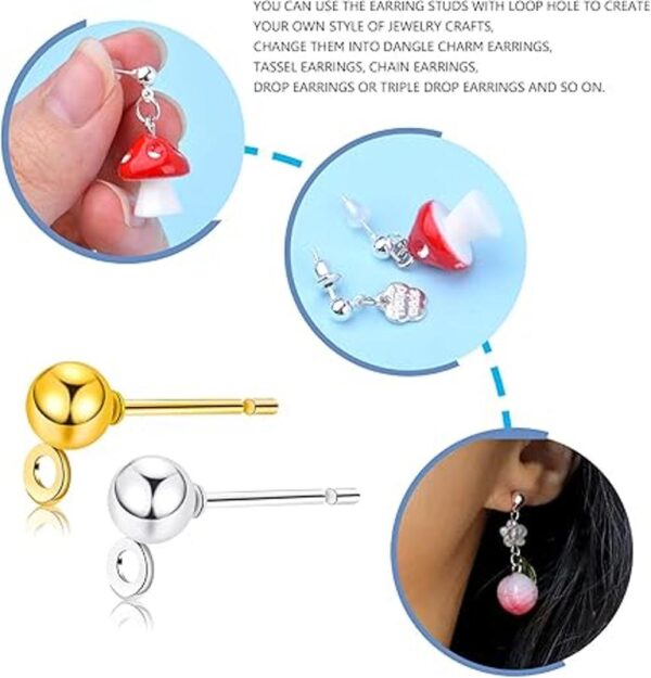 100 pendientes hipoalergénicos con forma de bola