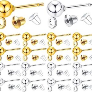 100 pendientes hipoalergénicos con forma de bola