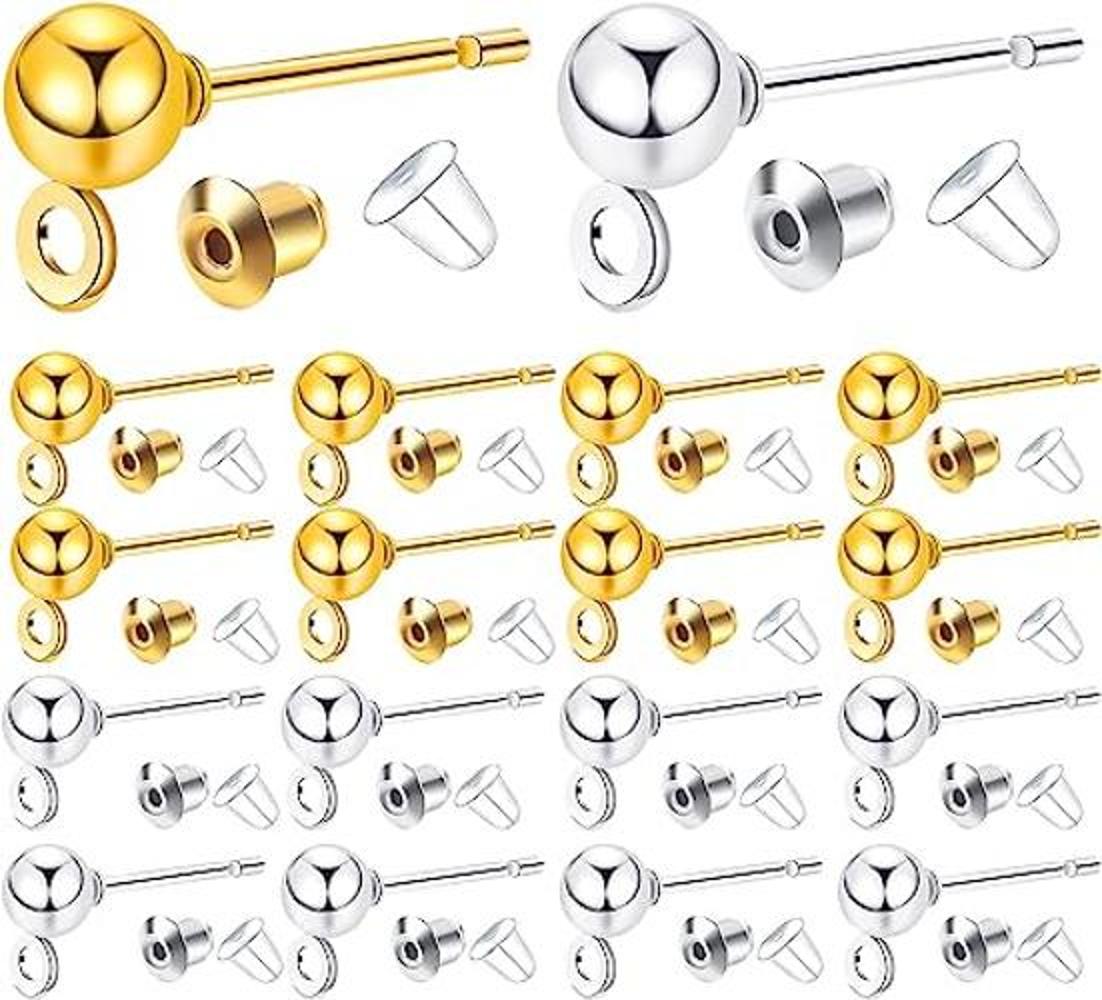 100 pendientes hipoalergénicos con forma de bola