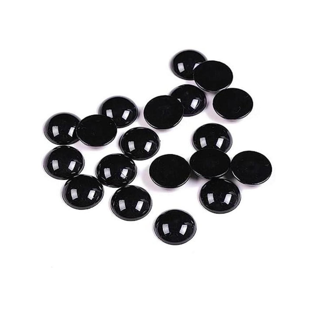 100 piezas de cabujón negro de media luna con parte