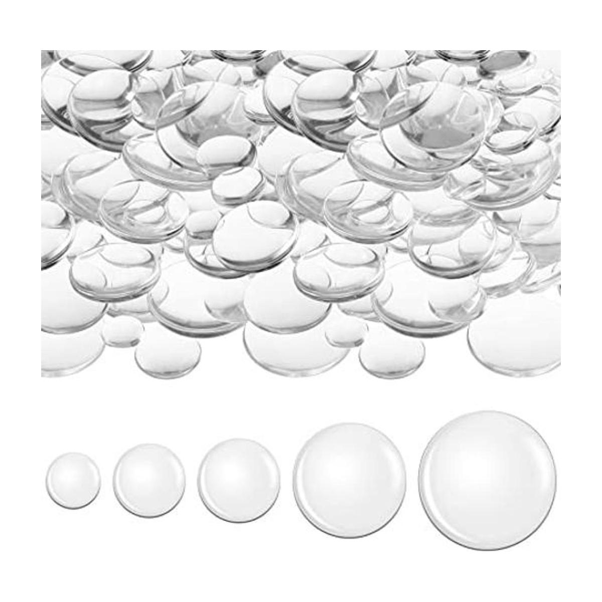 100 piezas de cabujones de cúpula de cristal transparente
