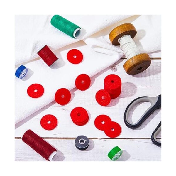 100 piezas para máquina de coser carrete de fieltro rojo