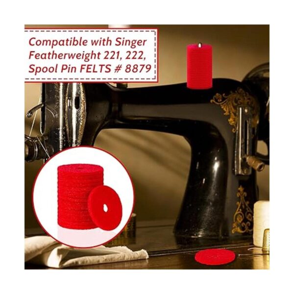 100 piezas para máquina de coser carrete de fieltro rojo