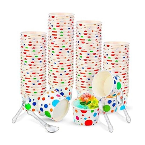 100 tazas de papel para helado de 5.5 onzas desechables