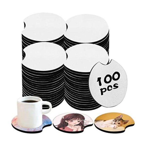 100 posavasos de sublimación en blanco para automóvil