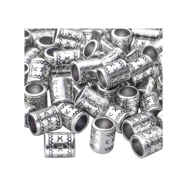 100 unidades de cuentas espaciadoras de plata antigua con