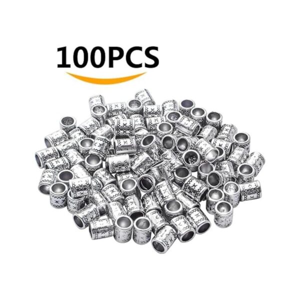 100 unidades de cuentas espaciadoras de plata antigua con