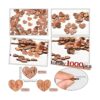 1000 piezas rústicas de madera de confeti de corazón de