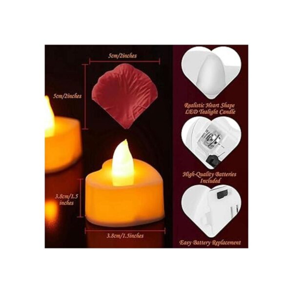 1000 pétalos de rosa artificiales con 24 velas LED