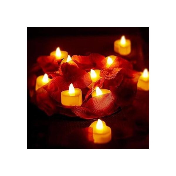 1000 pétalos de rosa artificiales con 24 velas LED
