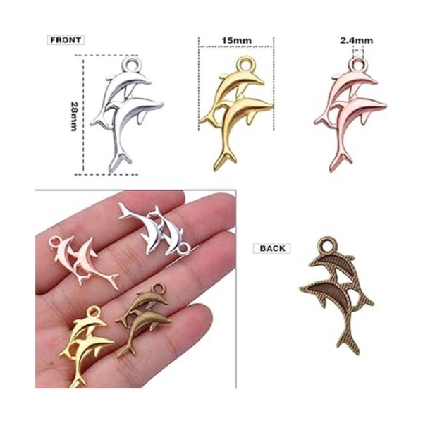 100pcs 4 colores delfín encantos colgantes peces encanto
