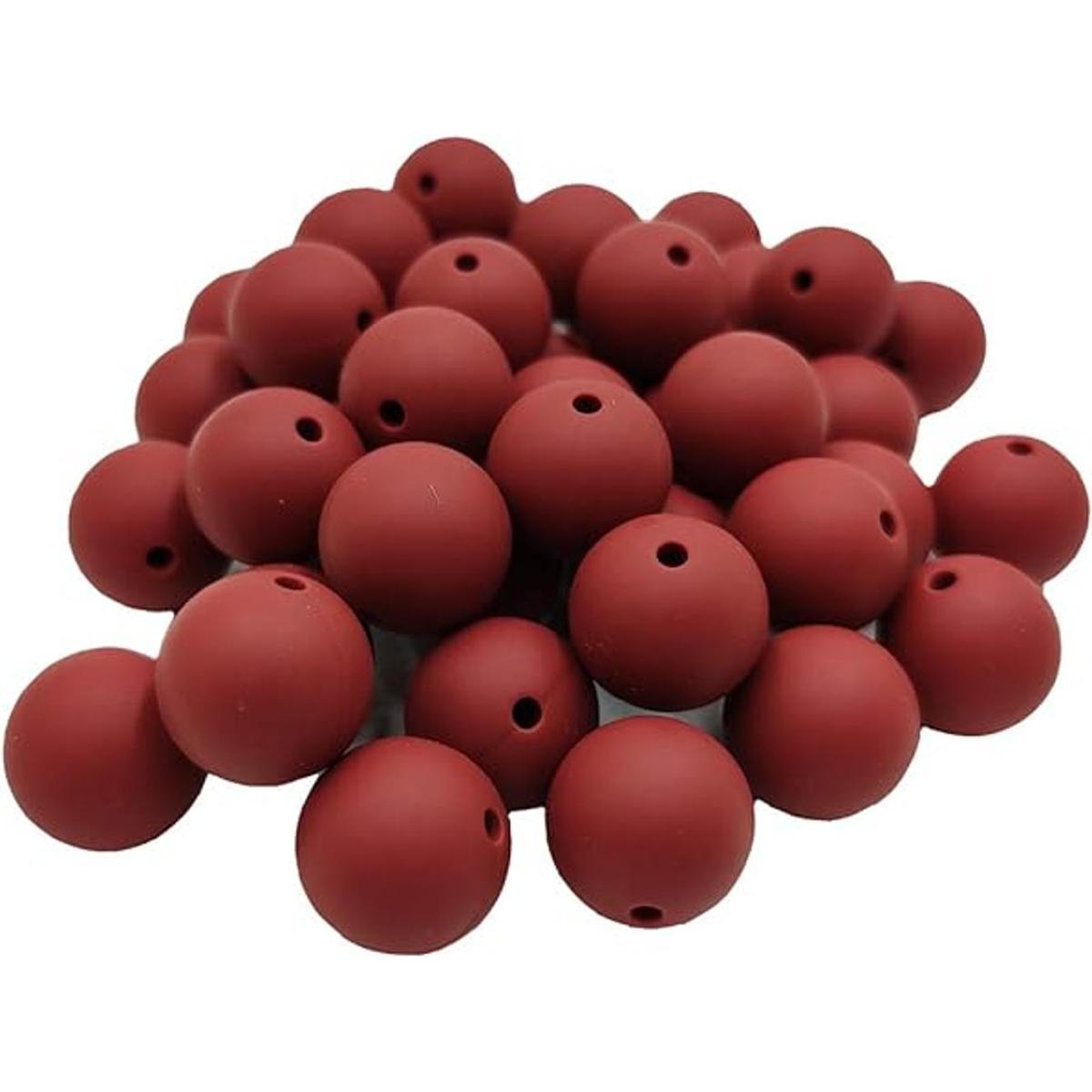 100pcs Granate Color Silicona Perlas Redondas Sensoriales