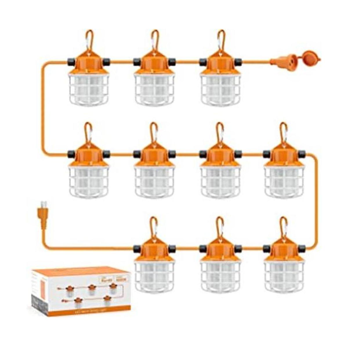 100FT Construction String Lights 150W LED Industrial Grade