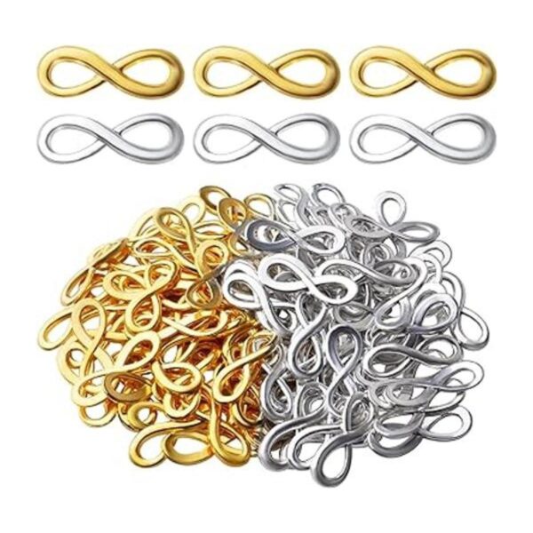 100pcs Infinito Símbolo Encantos Colgantes Aleación