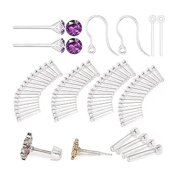 108 Pieces with Silicone Earring Allergy Sleeve for_1