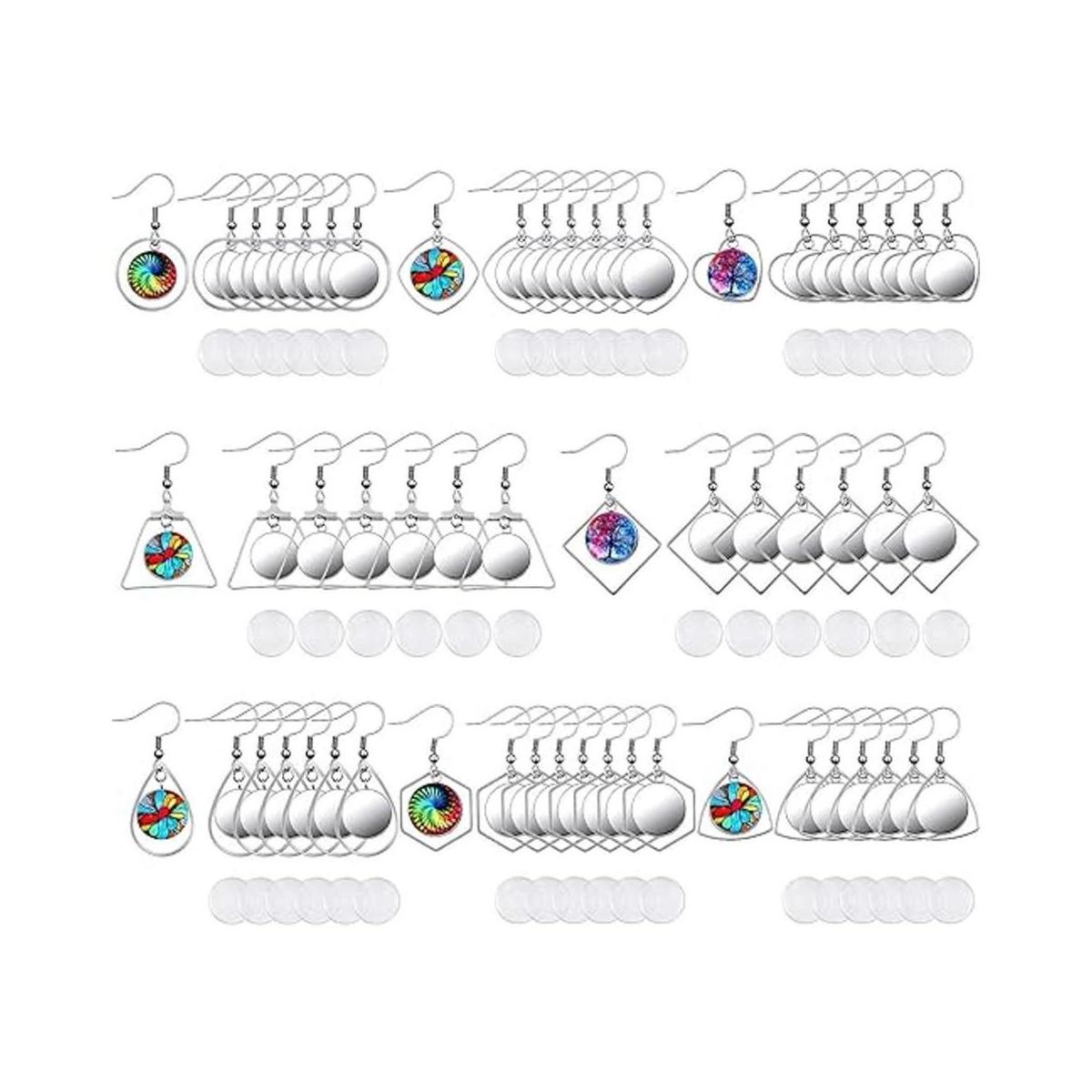 108 piezas de acero inoxidable bisel para aretes bandejas