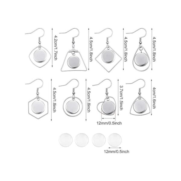 108 piezas de acero inoxidable bisel para aretes bandejas