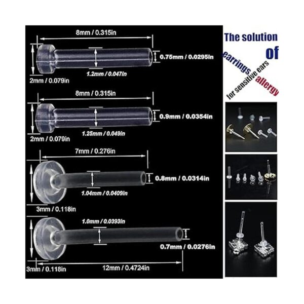 108 Pieces with Silicone Earring Allergy Sleeve for_2