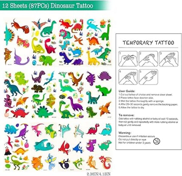 108 piezas de recuerdos de fiesta de dinosaurios sellos_5